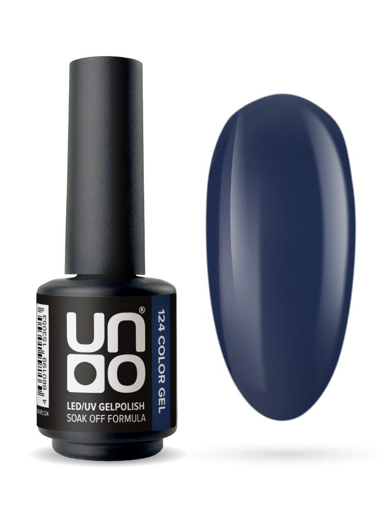 UNO, Гель-лак 124 Глубокий синий - Deep Blue, 8 г