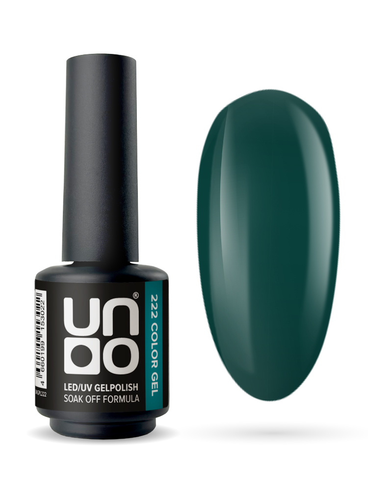 UNO, Гель-лак 222 Темно-зеленый - Dark Green, 8 г