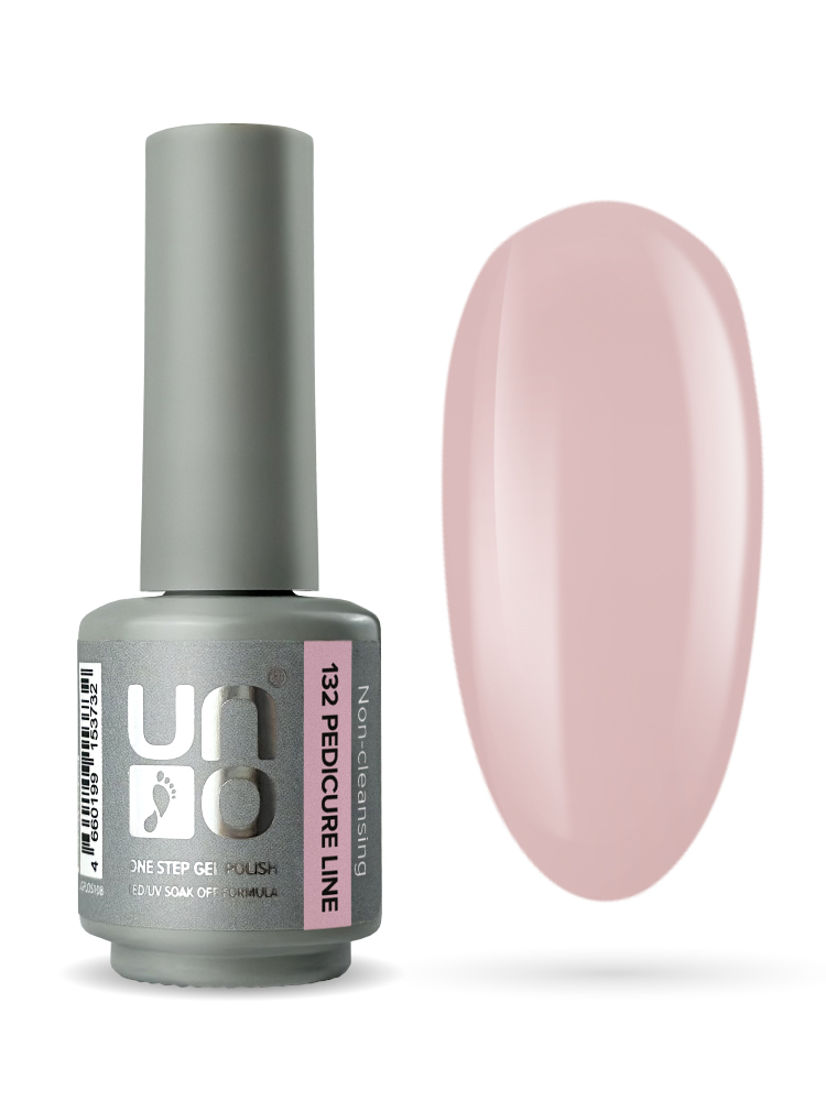 UNO, PEDICURE LINE, 132 Однофазный гель-лак, пыльная роза, 8 г
